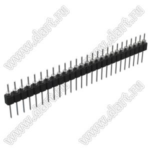 DS1004-1x26F13 (PSLM-28 тип 3) вилка цанговая прямая однорядная для выводного монтажа; P=2,54мм; 28-конт.