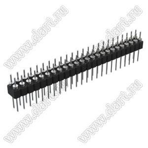 DS1004-2x24-F13 (PDLM-2x24 тип 3) вилка 2-х рядная прямая цанговая; P=2,54мм; 2x24-конт.