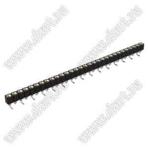 DS1002-01-1x30S13R2 (SCSL-030SMT, PBSM-1x30SMT) гнездо цанговое прямое однорядное для поверхностного (SMD) монтажа; P=2,54мм; 30-конт.