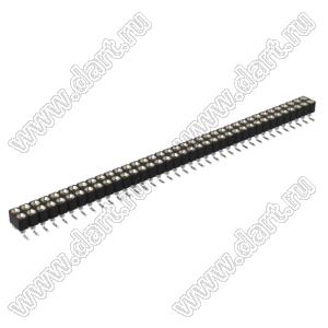 DS1002-01-2x37S13 (SCDL-37SMT, PBDM-2x37SMT, 362030237NS007401) гнездо цанговое прямое двухрядное для поверхностного (SMD) монтажа; P=2,54мм; 2x37-конт.