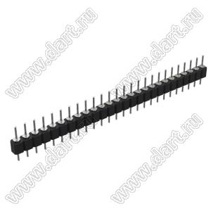 DS1004-1x26F11 (PSLM-26 тип 1) вилка цанговая прямая однорядная для выводного монтажа; P=2,54мм; 26-конт.