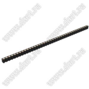 DS1002-06-1x3968 гнездо цанговое прямое однорядное для выводного монтажа; P=2,54мм; 39-конт.