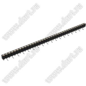 DS1002-01-1x37S13R1 (SCSL-037SMT, PBSM-1x37SMT) гнездо цанговое прямое однорядное для поверхностного (SMD) монтажа; P=2,54мм; 37-конт.