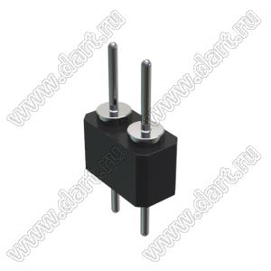 DS1004-2x1-F11 (PDLM-2x1 тип 1) вилка 2-х рядная прямая цанговая; P=2,54мм; 2x1-конт.