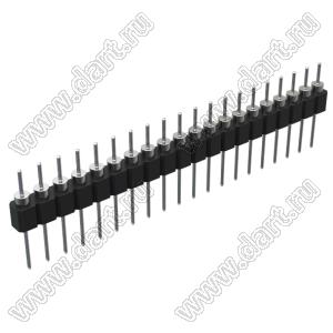 DS1004-1x20F13 (PSLM-22 тип 3) вилка цанговая прямая однорядная для выводного монтажа; P=2,54мм; 22-конт.