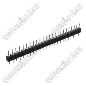 DS1004-1x24F11 (PSLM-24 тип 1) вилка цанговая прямая однорядная для выводного монтажа; P=2,54мм; 24-конт.