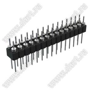 DS1004-2x15-F13 (PDLM-2x15 тип 3) вилка 2-х рядная прямая цанговая; P=2,54мм; 2x15-конт.