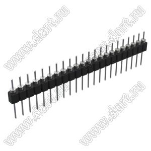 DS1004-1x22F13 (PSLM-24 тип 3) вилка цанговая прямая однорядная для выводного монтажа; P=2,54мм; 24-конт.