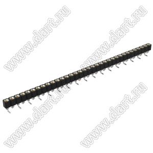 DS1002-01-1x34S13R2 (SCSL-034SMT, PBSM-1x34SMT) гнездо цанговое прямое однорядное для поверхностного (SMD) монтажа; P=2,54мм; 34-конт.