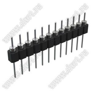 DS1004-1x12F13 (PSLM-14 тип 3) вилка цанговая прямая однорядная для выводного монтажа; P=2,54мм; 14-конт.