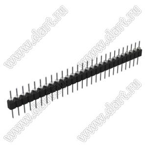 DS1004-1x27F12 (PSLM-27 тип 2) вилка цанговая прямая однорядная для выводного монтажа; P=2,54мм; 27-конт.