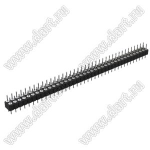 DS1004-2x38-F11 (PDLM-2x38 тип 1) вилка 2-х рядная прямая цанговая; P=2,54мм; 2x38-конт.