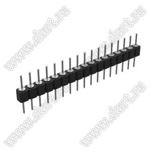 DS1004-1x17F14 (PSLM-17 тип 4) вилка цанговая прямая однорядная для выводного монтажа; P=2,54мм; 17-конт.
