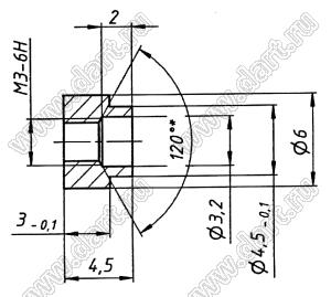 БКЯЮ.713111.001-01 втулка резьбовая развальцовочная с резьбой M3; М=М3; сталь оцинкованная