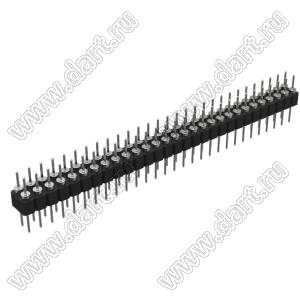 DS1004-2x29-F12 (PDLM-2x29 тип 2) вилка 2-х рядная прямая цанговая; P=2,54мм; 2x29-конт.