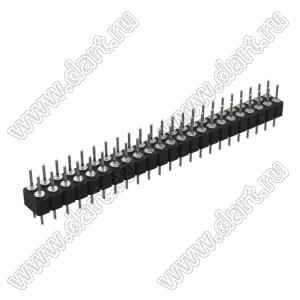 DS1004-2x23-F11 (PDLM-2x23 тип 1) вилка 2-х рядная прямая цанговая; P=2,54мм; 2x23-конт.