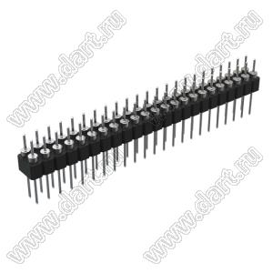 DS1004-2x23-F13 (PDLM-2x23 тип 3) вилка 2-х рядная прямая цанговая; P=2,54мм; 2x23-конт.