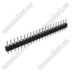 DS1004-1x21F11 (PSLM-21 тип 1) вилка цанговая прямая однорядная для выводного монтажа; P=2,54мм; 21-конт.
