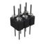 DS1004-2x3-F12 (PDLM-2x3 тип 2) вилка 2-х рядная прямая цанговая; P=2,54мм; 2x3-конт.