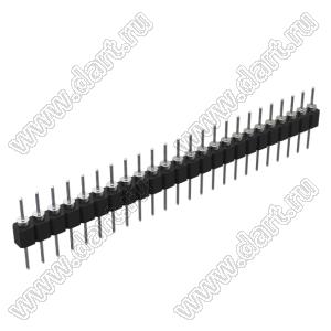 DS1004-1x24F12 (PSLM-24 тип 2) вилка цанговая прямая однорядная для выводного монтажа; P=2,54мм; 24-конт.