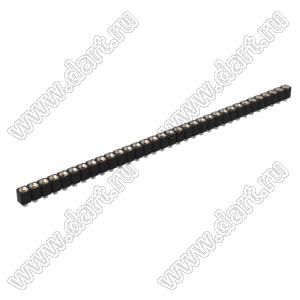 DS1002-06-1x3368 гнездо цанговое прямое однорядное для выводного монтажа; P=2,54мм; 33-конт.
