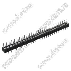 DS1004-2x29-F11 (PDLM-2x29 тип 1) вилка 2-х рядная прямая цанговая; P=2,54мм; 2x29-конт.