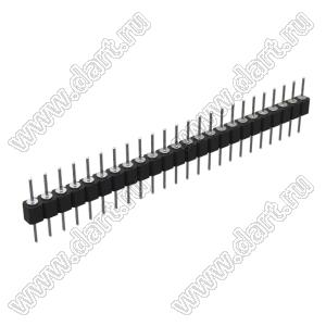 DS1004-1x24F14 (PSLM-24 тип 4) вилка цанговая прямая однорядная для выводного монтажа; P=2,54мм; 24-конт.