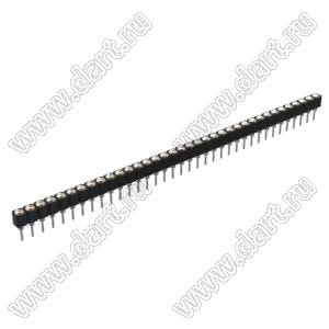 DS1002-01-1x36V13 (SCSL-36, PBSM-36, 6604S-36G-30) гнездо цанговое прямое однорядное для выводного монтажа; P=2,54мм; 36-конт.