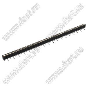 DS1002-01-1x36S13R1 (SCSL-036SMT, PBSM-1x36SMT) гнездо цанговое прямое однорядное для поверхностного (SMD) монтажа; P=2,54мм; 36-конт.