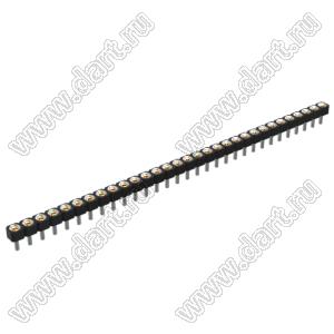 DS1002-05-1x3168 гнездо цанговое прямое однорядное для выводного монтажа; P=2,54мм; 31-конт.