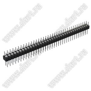 DS1004-2x37-F13 (PDLM-2x37 тип 3) вилка 2-х рядная прямая цанговая; P=2,54мм; 2x37-конт.