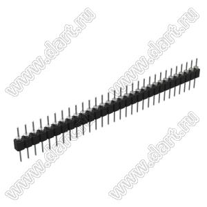 DS1004-1x30F12 (PSLM-30 тип 2) вилка цанговая прямая однорядная для выводного монтажа; P=2,54мм; 30-конт.