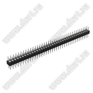 DS1004-2x38-F12 (PDLM-2x38 тип 2) вилка 2-х рядная прямая цанговая; P=2,54мм; 2x38-конт.