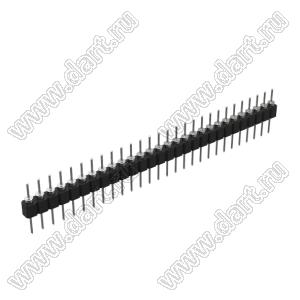 DS1004-1x28F12 (PSLM-28 тип 2) вилка цанговая прямая однорядная для выводного монтажа; P=2,54мм; 28-конт.