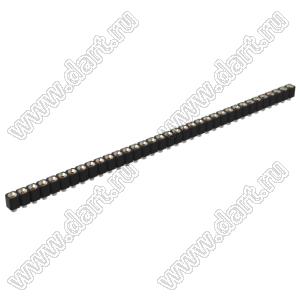 DS1002-06-1x3568 гнездо цанговое прямое однорядное для выводного монтажа; P=2,54мм; 35-конт.
