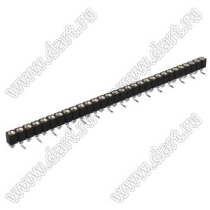 DS1002-01-1x30S13R1 (SCSL-030SMT, PBSM-1x30SMT) гнездо цанговое прямое однорядное для поверхностного (SMD) монтажа; P=2,54мм; 30-конт.