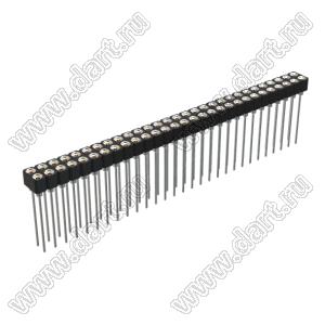 DS1007-2x29BT1XSF6 вилка цанговая прямая двухрядная для выводного монтажа; P=2,54x2,54мм; 2x29-конт.