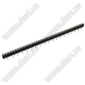 DS1002-01-1x39S13R1 (SCSL-039SMT, PBSM-1x39SMT) гнездо цанговое прямое однорядное для поверхностного (SMD) монтажа; P=2,54мм; 39-конт.