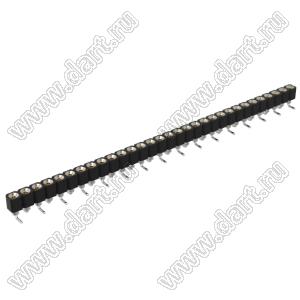 DS1002-01-1x31S13R2 (SCSL-031SMT, PBSM-1x31SMT) гнездо цанговое прямое однорядное для поверхностного (SMD) монтажа; P=2,54мм; 31-конт.