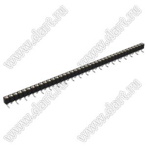 DS1002-01-1x39S13R2 (SCSL-039SMT, PBSM-1x39SMT) гнездо цанговое прямое однорядное для поверхностного (SMD) монтажа; P=2,54мм; 39-конт.