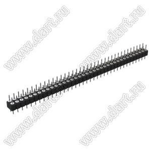 DS1004-2x37-F11 (PDLM-2x37 тип 1) вилка 2-х рядная прямая цанговая; P=2,54мм; 2x37-конт.