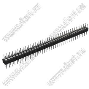 DS1004-2x37-F12 (PDLM-2x37 тип 2) вилка 2-х рядная прямая цанговая; P=2,54мм; 2x37-конт.
