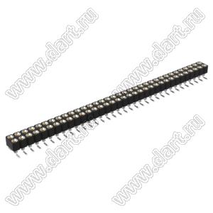 DS1002-01-2x34S13 (SCDL-34SMT, PBDM-2x34SMT, 362030234NS007401) гнездо цанговое прямое двухрядное для поверхностного (SMD) монтажа; P=2,54мм; 2x34-конт.