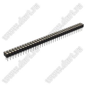 DS1002-01-2x35V13 (SCDL-35, PBDM-2x35, 6604SB-70G) гнездо цанговое прямое двухрядное для выводного монтажа; P=2,54мм; 2x35-конт.