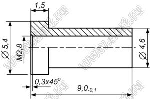 БКЯЮ.713111.018-01 втулка; A=9,0мм; сталь