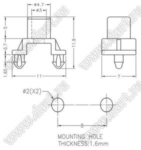 PMR-10V0(B) световод; нейлон-66 (UL); черный