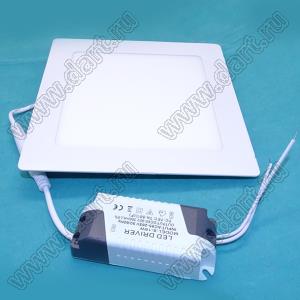 BLCSL-170170CW-12W светильник светодиодный сверхтонкий встраиваемый квадратный; 170x170мм; P=12Вт; холодный белый; 6000К