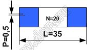 BLFPC P0,5 20PIN 35mm шлейф плоский сверхтонкий FFC/FPC; 20; длина 35мм; контакты на одной поверхности