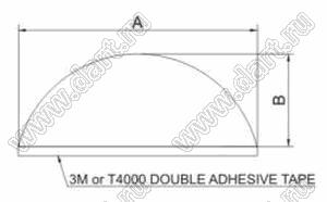 KOT1608B ножка приборная; 16,2x8,4мм; резина черная