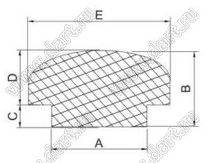 LS0806W ножка приборная; 7,5x5,8мм; резина белая